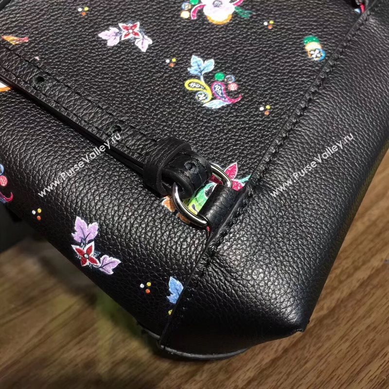 M54848 LV Louis Vuitton Lockme Mini Backpack Bag Real Leather Handbag Black Flower 6691