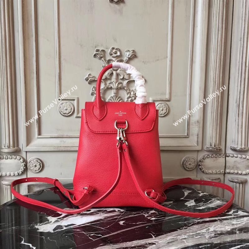 M54573 LV Louis Vuitton Lockme Mini Backpack Bag Real Leather Handbag Red 6692