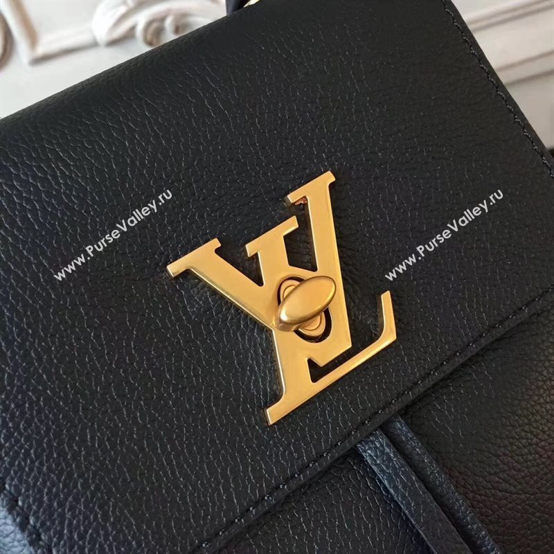 M54573 LV Louis Vuitton Lockme Mini Backpack Bag Real Leather Handbag Black 6693