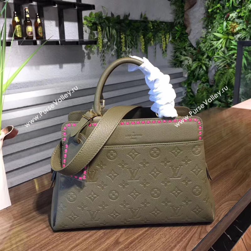 M43250 LV Louis Vuitton Monogram Vosges Bag Real Leather Handbag Green 6694