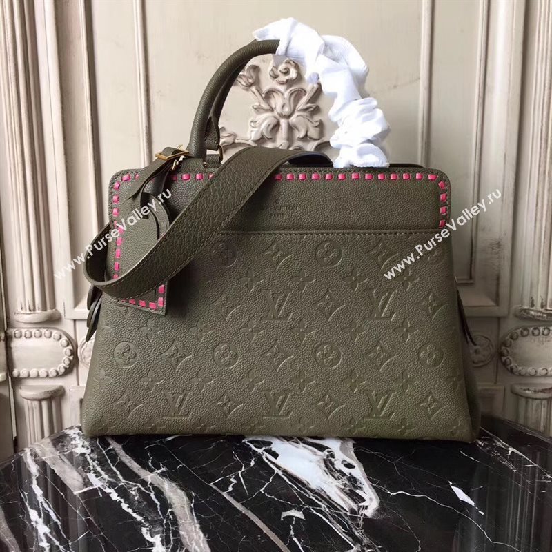 M43250 LV Louis Vuitton Monogram Vosges Bag Real Leather Handbag Green 6694