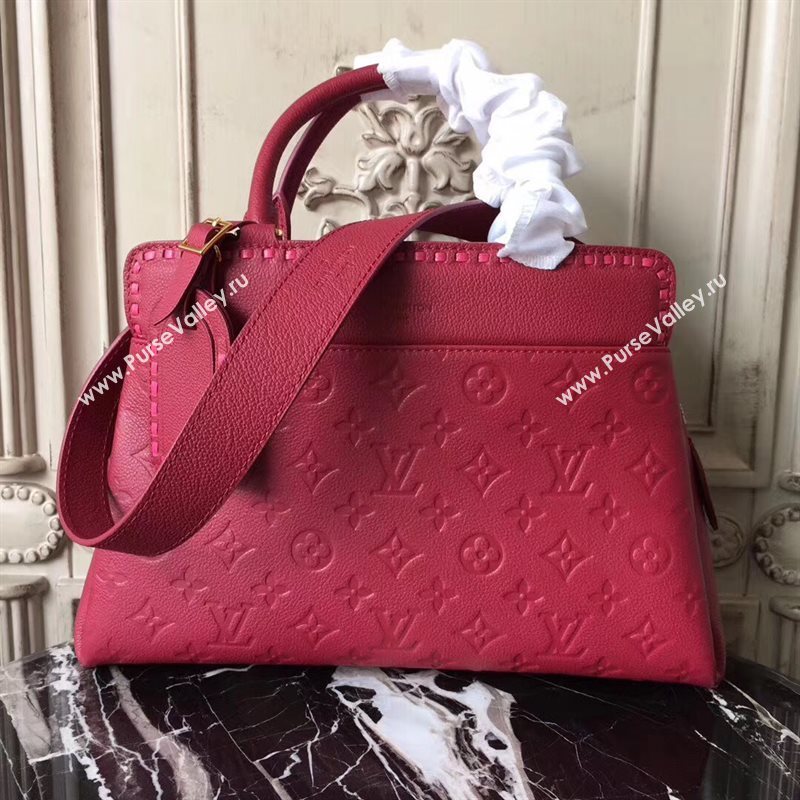 M43249 LV Louis Vuitton Monogram Vosges Medium Bag Real Leather Handbag Maroon 6696