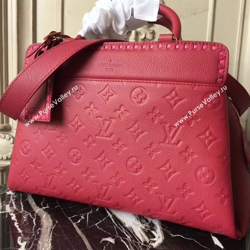 M43249 LV Louis Vuitton Monogram Vosges Medium Bag Real Leather Handbag Maroon 6696