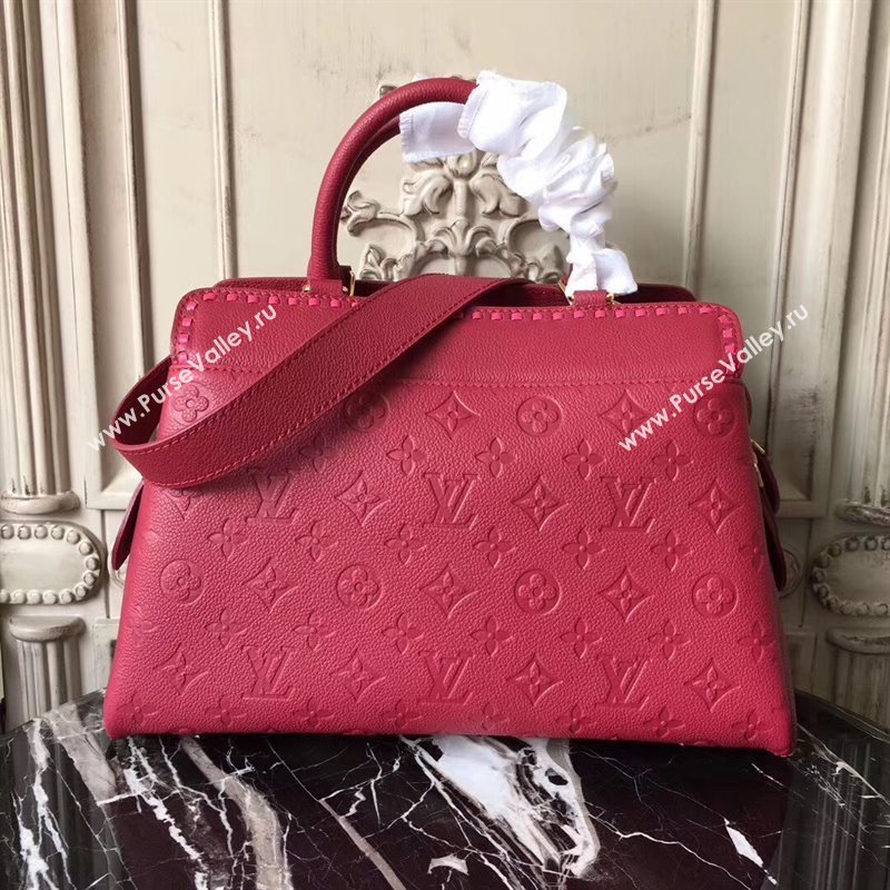 M43249 LV Louis Vuitton Monogram Vosges Medium Bag Real Leather Handbag Maroon 6696