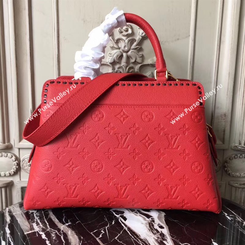 M41492 LV Louis Vuitton Monogram Vosges Medium Bag Real Leather Handbag Red 6698