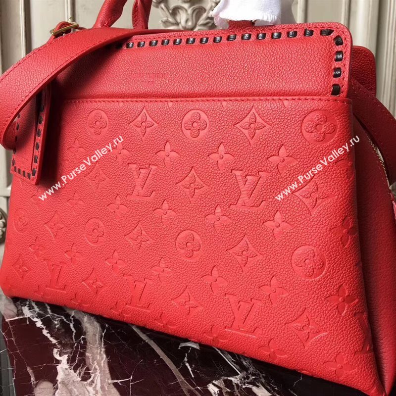 M41492 LV Louis Vuitton Monogram Vosges Medium Bag Real Leather Handbag Red 6698