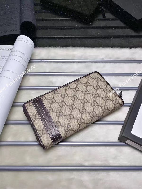 Gucci GG gray wallet zipper bag 6601