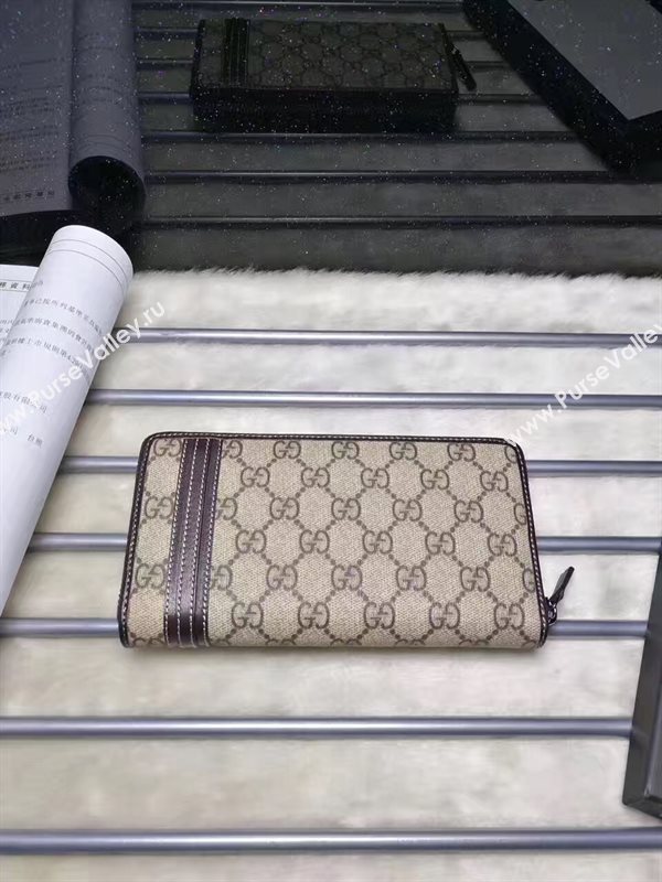 Gucci GG gray wallet zipper bag 6601