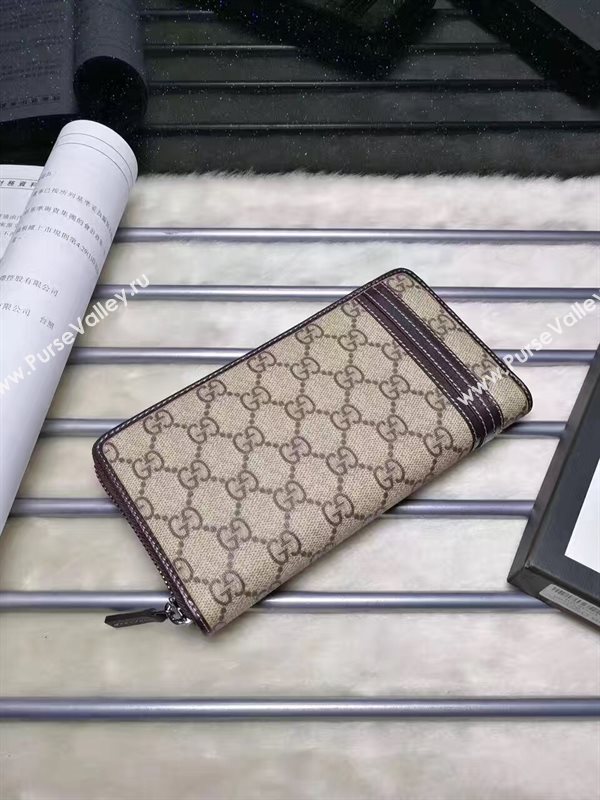 Gucci GG gray wallet zipper bag 6601