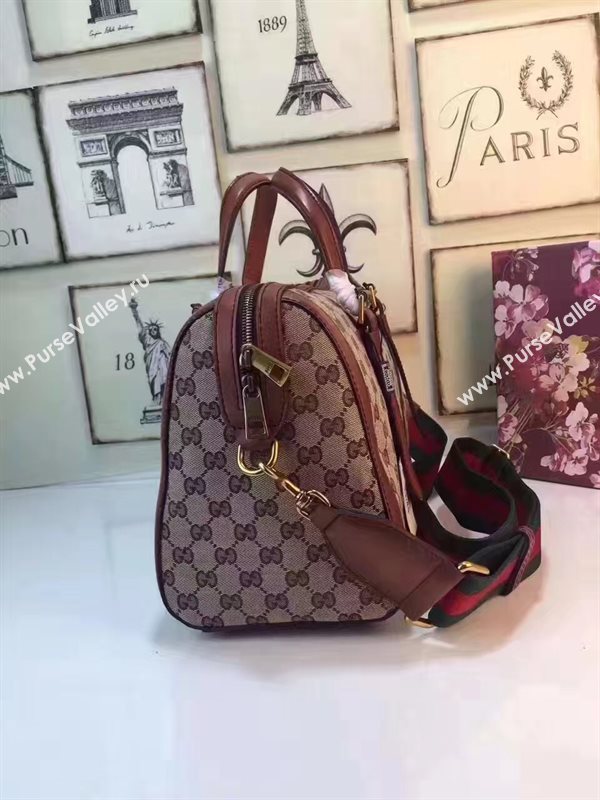 Gucci GG boston handbag gray with shoulder tan bag 6602