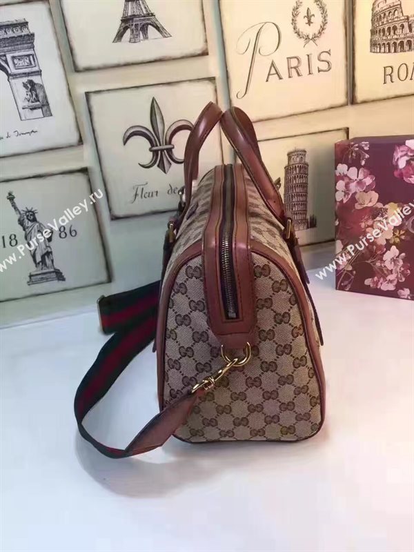 Gucci GG boston handbag gray with shoulder tan bag 6602