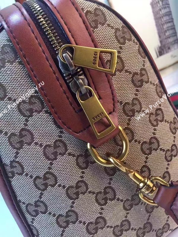 Gucci GG boston handbag gray with shoulder tan bag 6602
