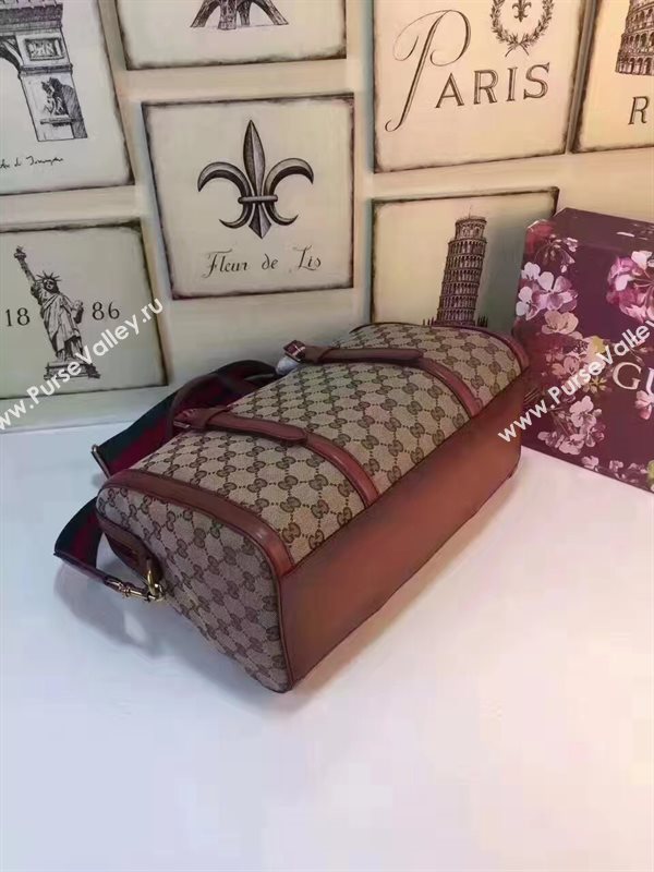 Gucci GG boston handbag gray with shoulder tan bag 6602