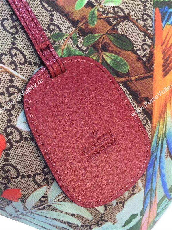Gucci GG large tote wine with flower bird bag 6605