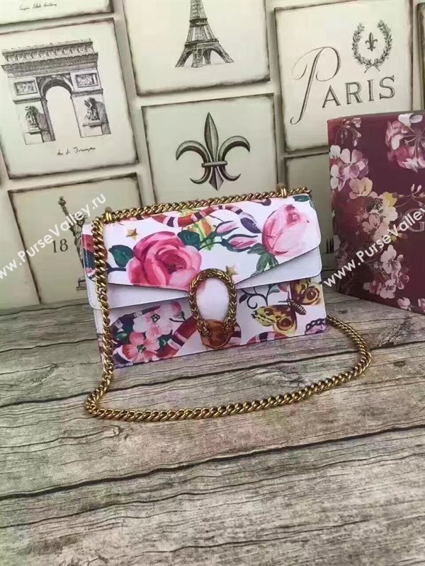 Gucci medium padlock 28cm shoulder flower cream bag 6606