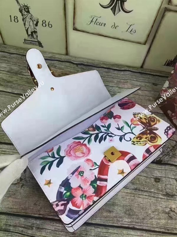 Gucci medium padlock 28cm shoulder flower cream bag 6606