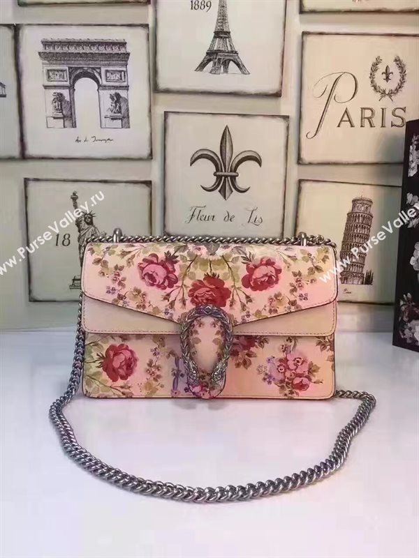 Gucci medium padlock 28cm shoulder flower pink bag 6607