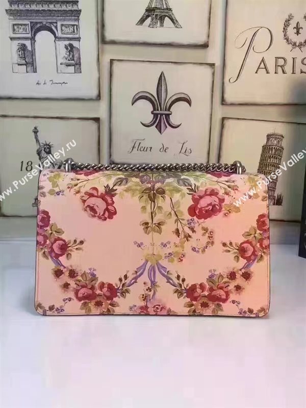 Gucci medium padlock 28cm shoulder flower pink bag 6607