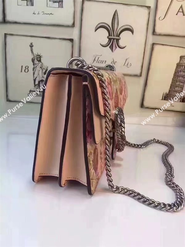 Gucci medium padlock 28cm shoulder flower pink bag 6607