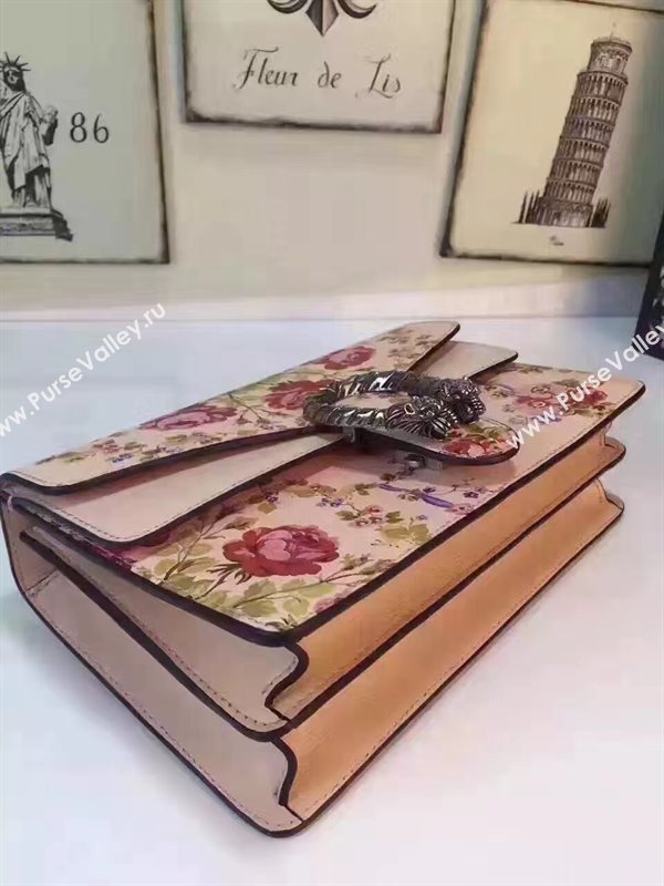 Gucci medium padlock 28cm shoulder flower pink bag 6607