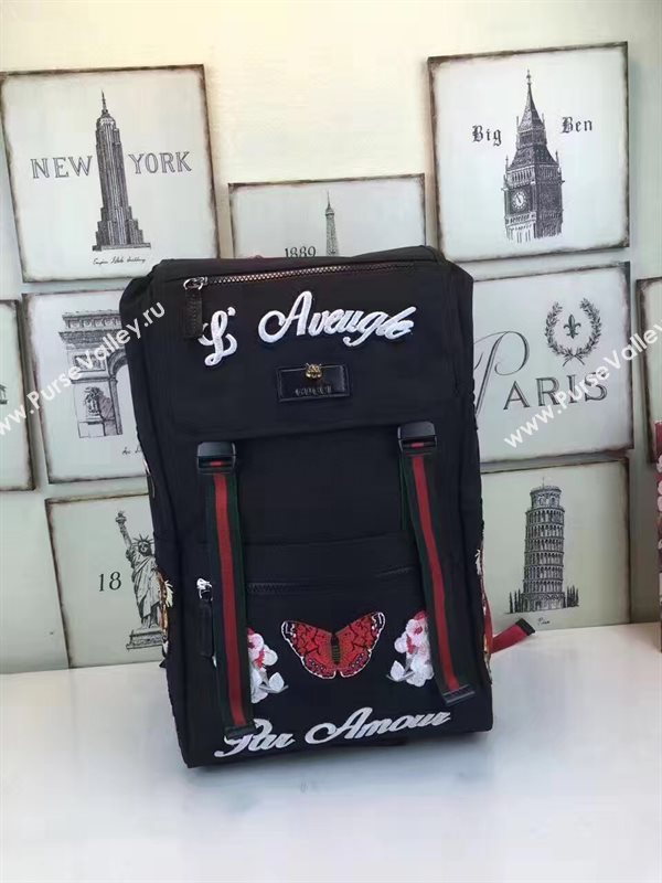 Gucci new black backpack bag 6608