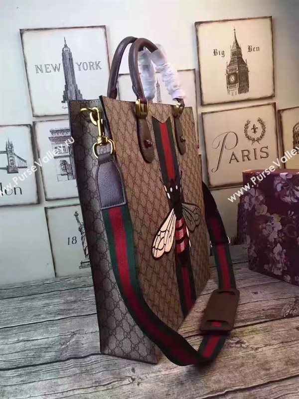 Gucci fashion show tote gray red with bag 6609