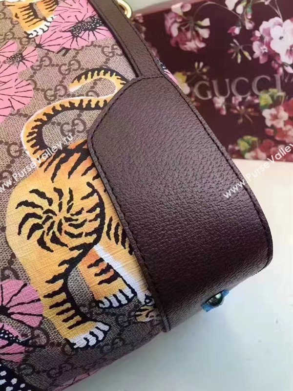 Gucci large boston luggage tri pink gray bag 6612