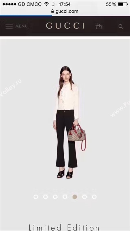 Gucci small boston red gray bag 6613