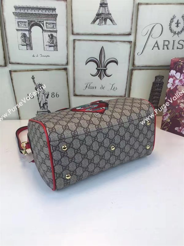Gucci small boston red gray bag 6613