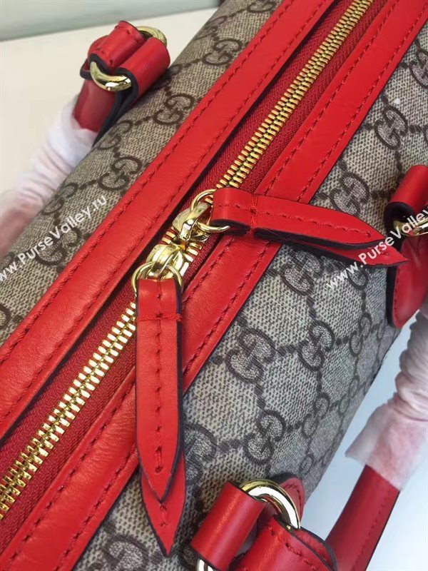 Gucci small boston red gray bag 6613