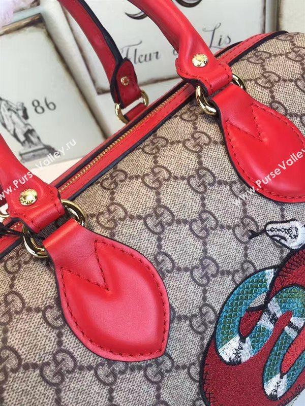 Gucci small boston red gray bag 6613