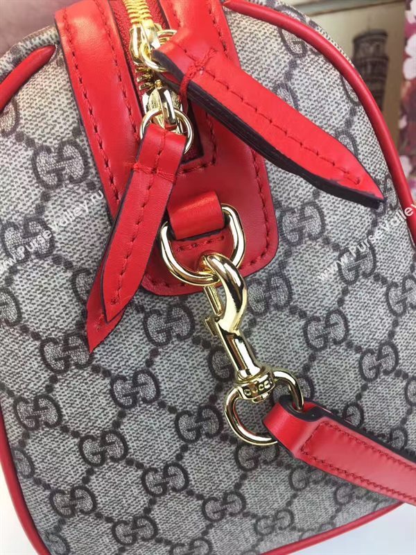 Gucci small boston red gray bag 6613