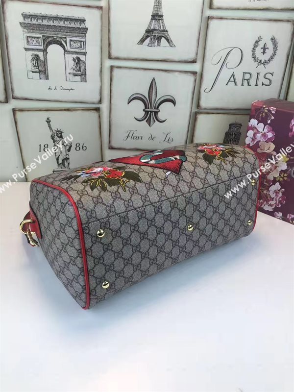 Gucci medium boston gray red with bag 6614