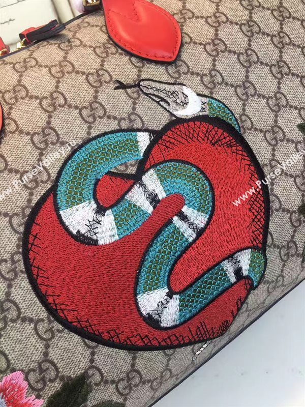 Gucci medium boston gray red with bag 6614