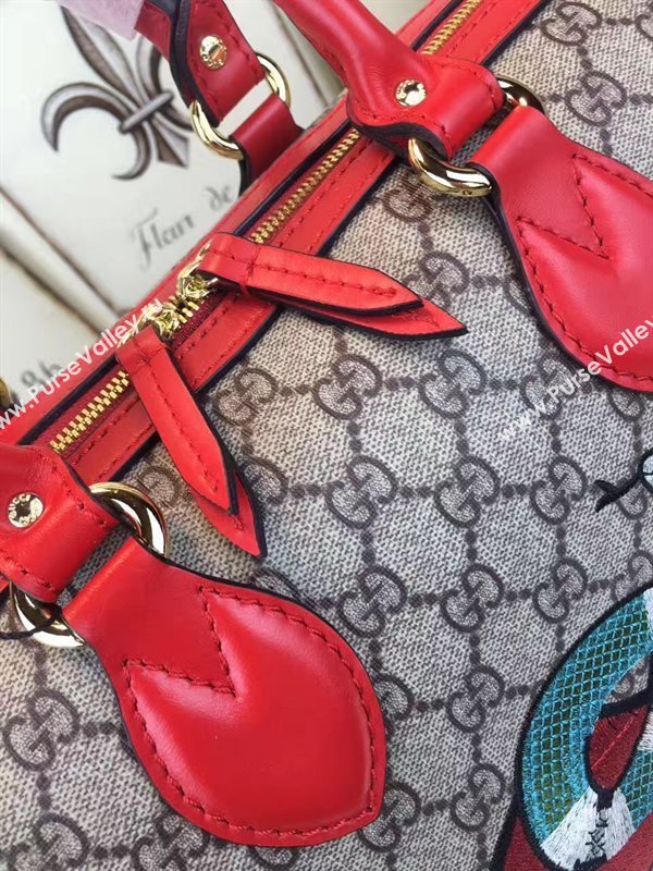 Gucci medium boston gray red with bag 6614