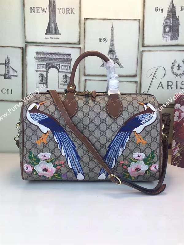 Gucci medium boston gray tan with bag 6615