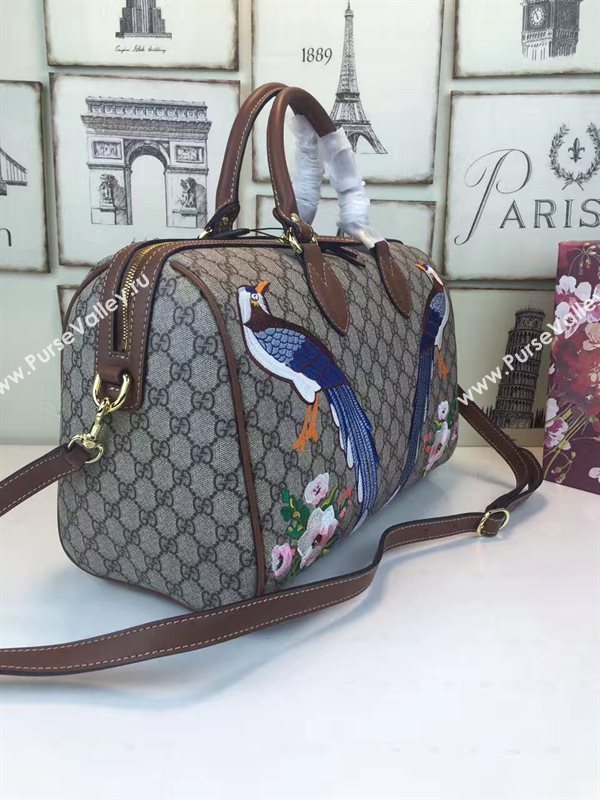 Gucci medium boston gray tan with bag 6615