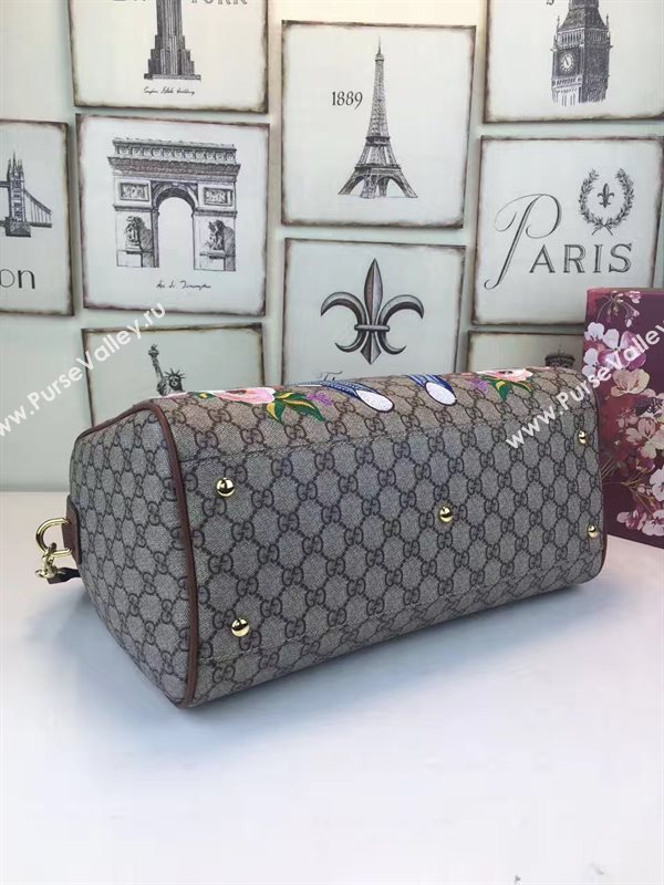 Gucci medium boston gray tan with bag 6615