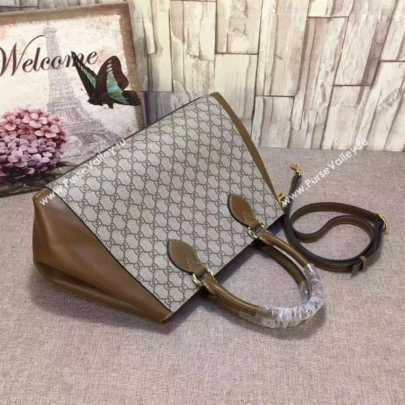 Gucci large GG shoulder tote gray tan with bag 6622