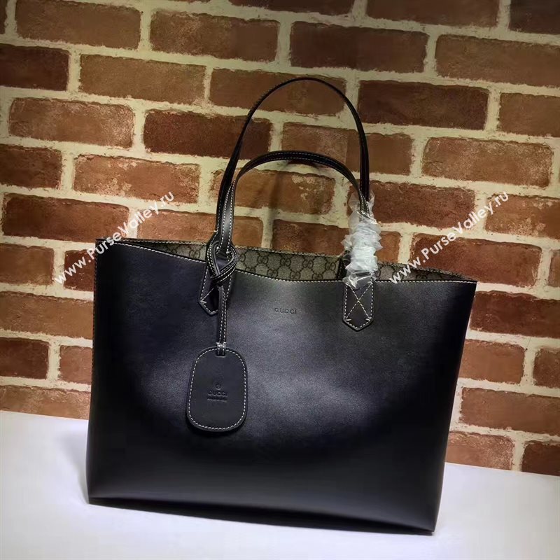 Gucci large GG shoulder tote black gray with bag 6623