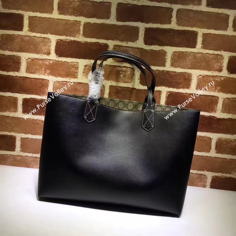 Gucci large GG shoulder tote black gray with bag 6623