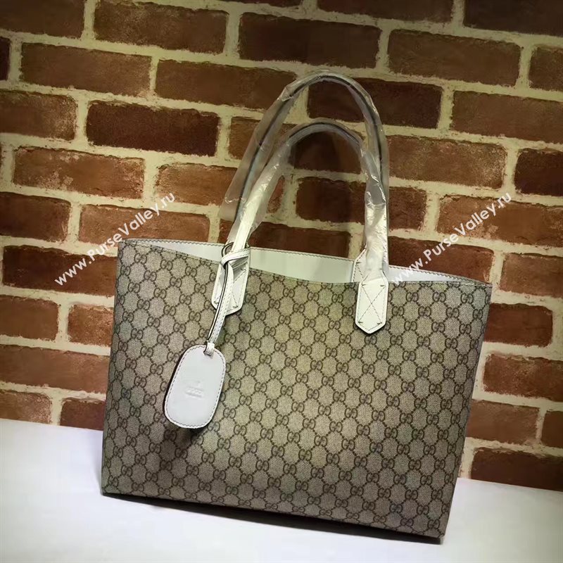 Gucci large GG shoulder tote white gray with bag 6624