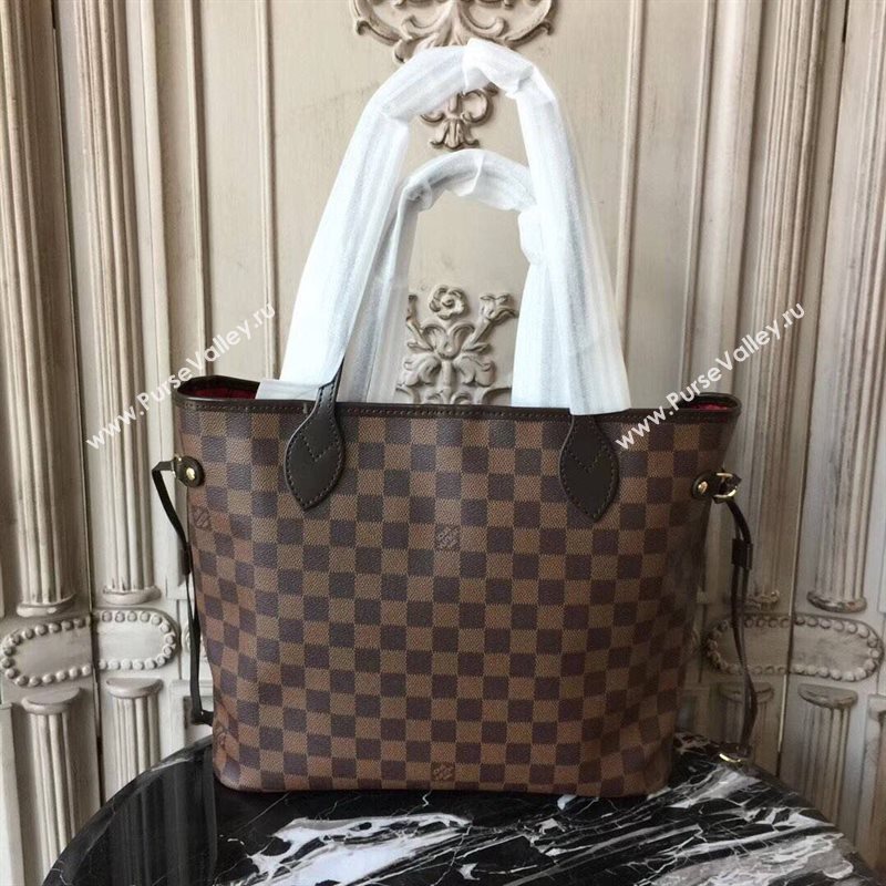 LV Louis Vuitton Monogram Neverfull 32 MM Handbag N51105 Damier Bag Coffee 6626