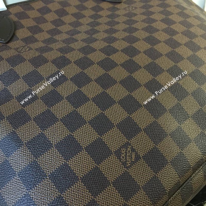 LV Louis Vuitton Monogram Neverfull 40 GM Handbag N51105 Damier Bag Coffee 6627