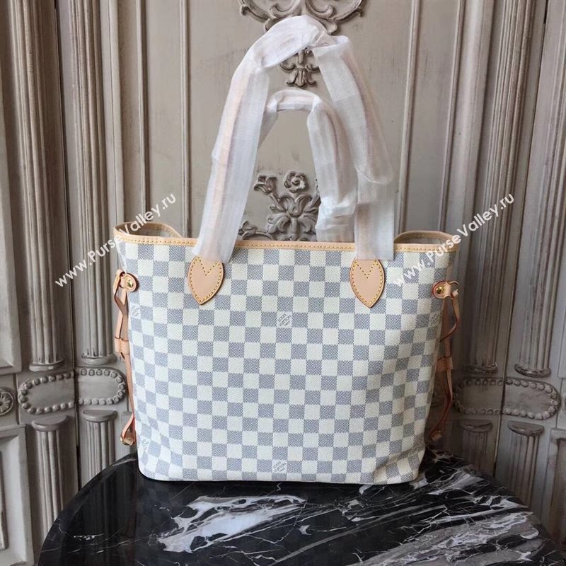 LV Louis Vuitton Monogram Neverfull 32 MM Handbag N41361 Damier Bag White 6628