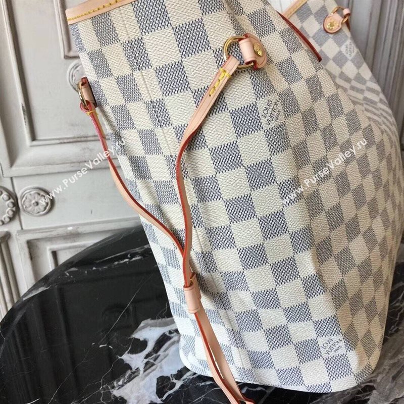 LV Louis Vuitton Monogram Neverfull 32 MM Handbag N41361 Damier Bag White 6628