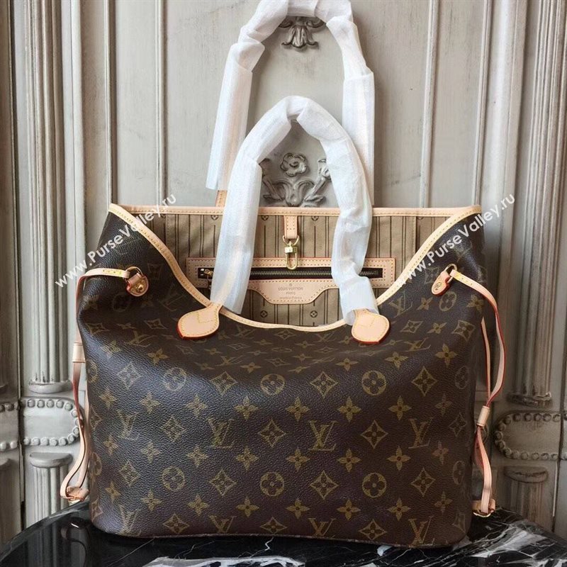 LV Louis Vuitton Monogram Neverfull 32 MM Handbag M40995 Tote Bag Brown 6631
