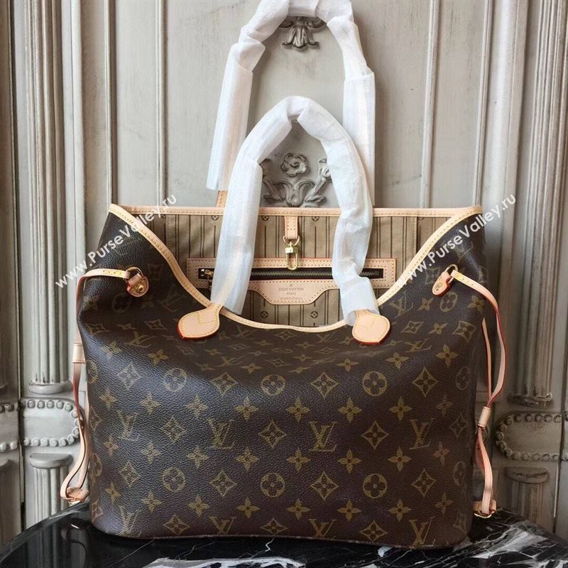 LV Louis Vuitton Monogram Neverfull 32 MM Handbag M40995 Tote Bag Brown ...