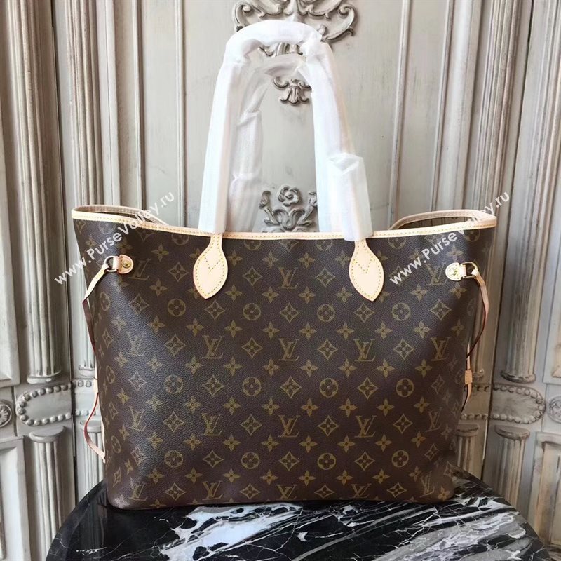 LV Louis Vuitton Monogram Neverfull 40 GM Handbag M40990 Tote Bag Brown 6632