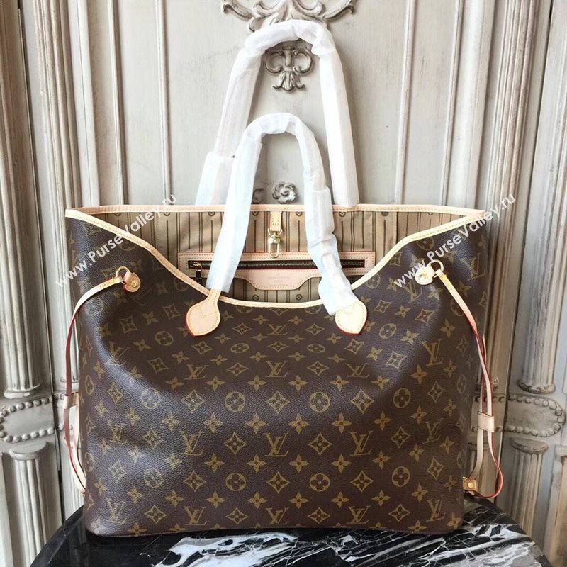 LV Louis Vuitton Monogram Neverfull 40 GM Handbag M40990 Tote Bag Brown 6632